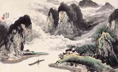 庞泰嵩 戊辰（1988）年作 山水 镜心